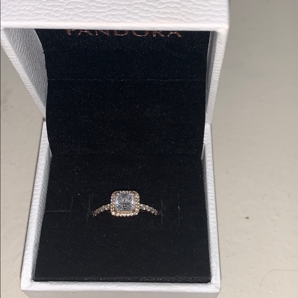 Square Sparkle Halo Ring 14k rose gold - Picture 1 of 1